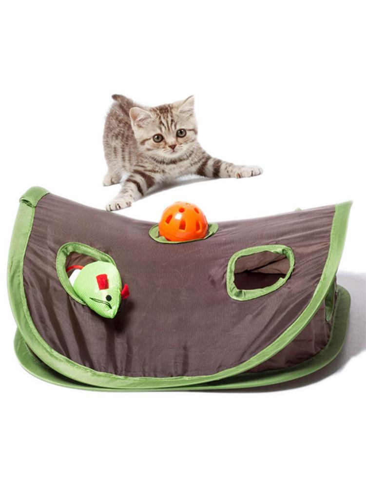 Cute Pet Cat Interactive Mouse Hunt Tunnel