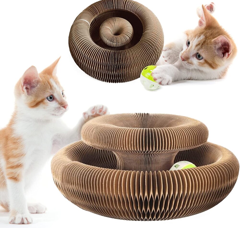 Magic Organ Round Corrugated Cat Scratch toy