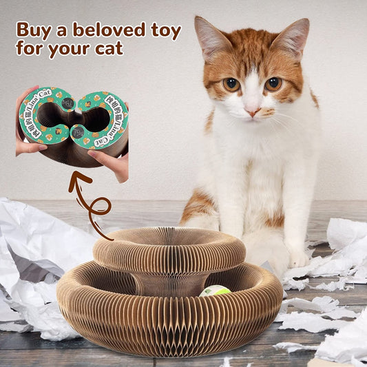 Magic Organ Round Corrugated Cat Scratch toy